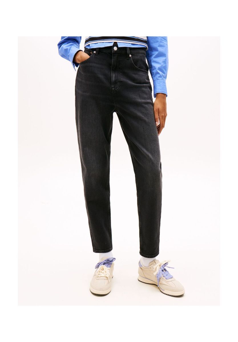 Hochtaillierte Jeans mit schmal zulaufendem Bein