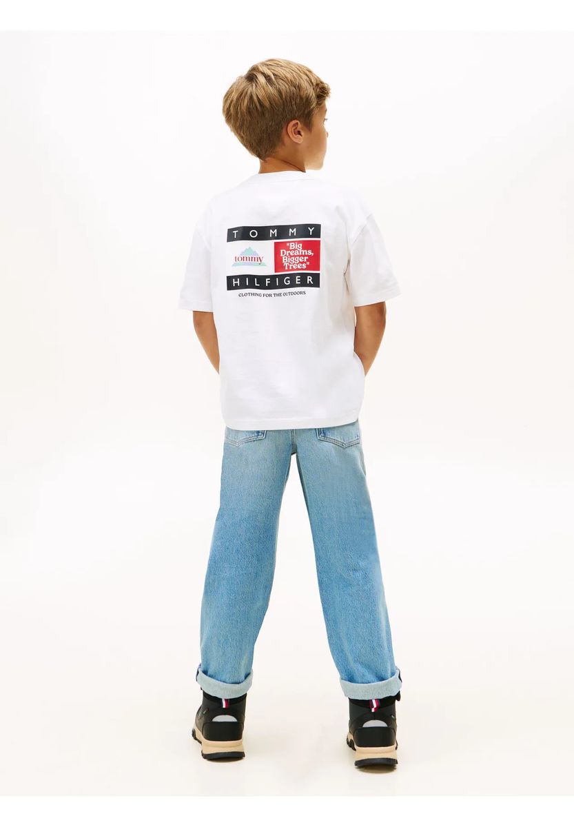 TOMMY HILFIGER T-Shirt, Baumwolle, für Kinder, weiß, 164