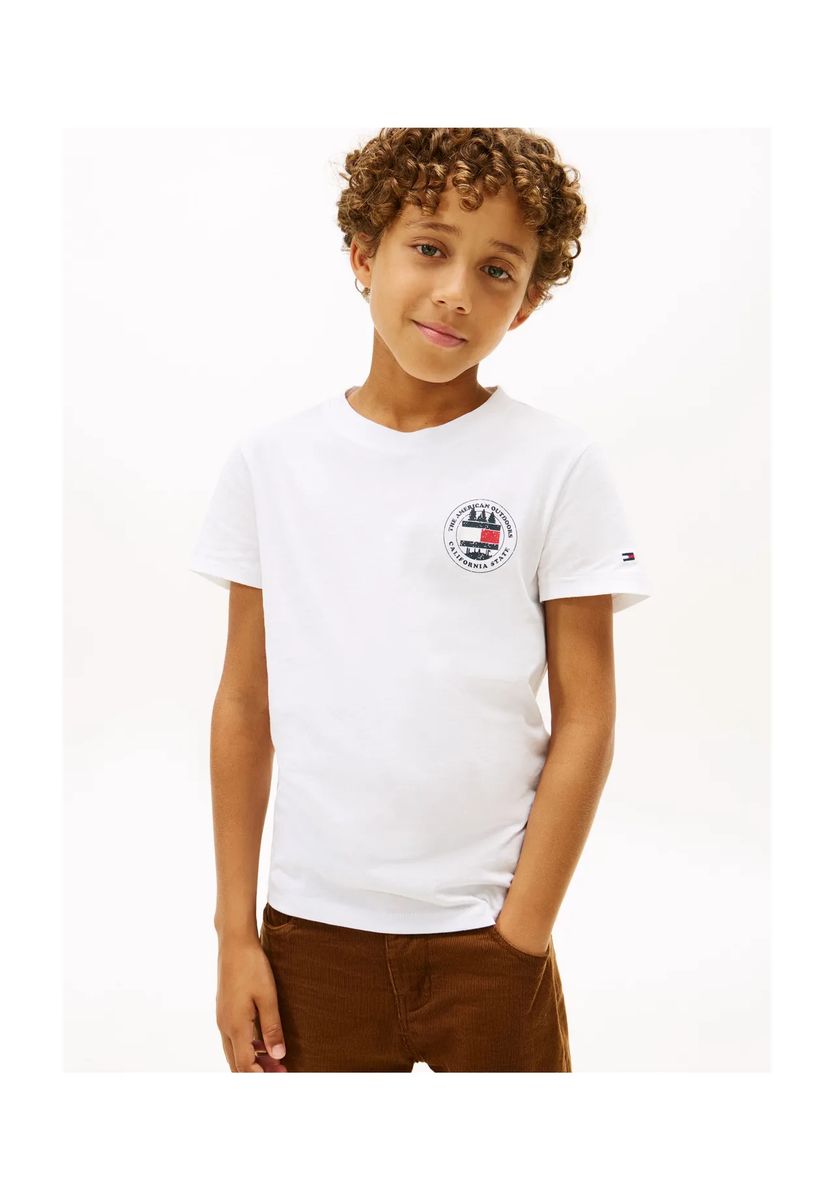 TOMMY HILFIGER T-Shirt, Baumwolle, für Kinder, weiß, 164