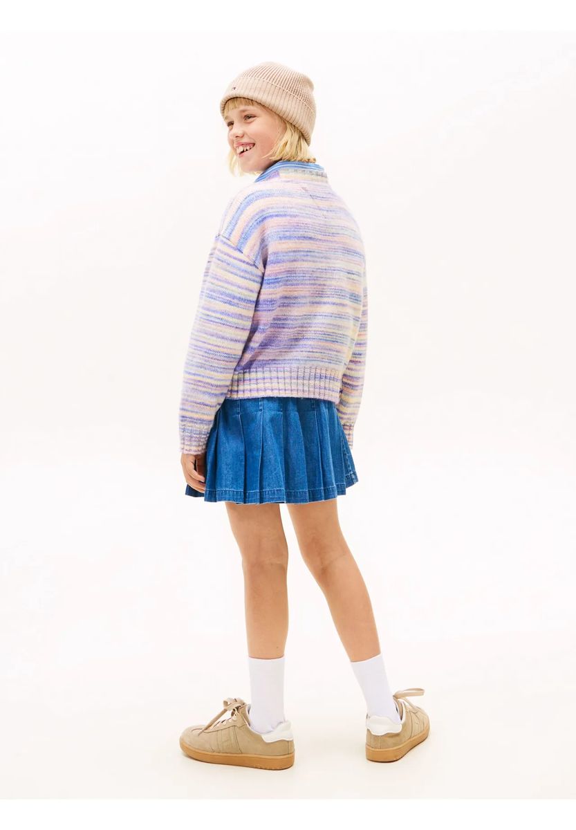 TOMMY HILFIGER Sweatshirt, Rippbündchen, für Kinder, blau, 104