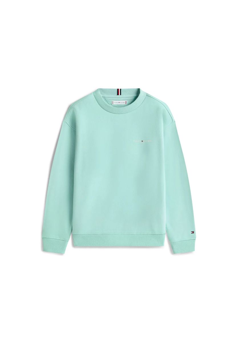 TOMMY HILFIGER Sweatshirt, Rippbündchen, für Kinder, grün, 176