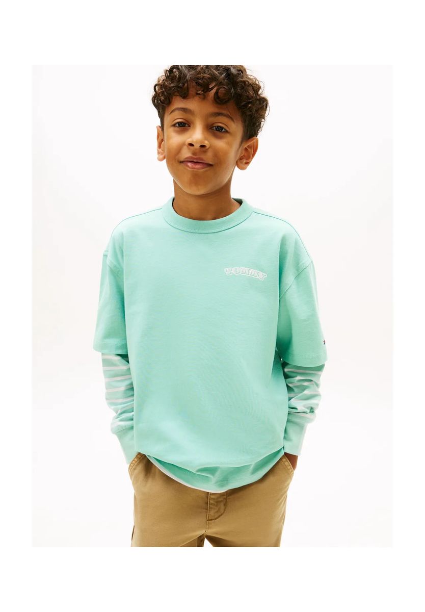 TOMMY HILFIGER T-Shirt, Baumwolle, für Kinder, blau, 164