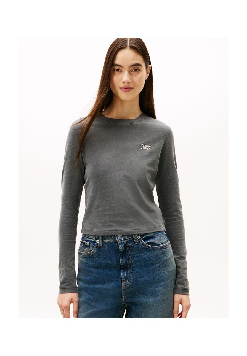 Figurbetontes Langarmshirt mit Logo