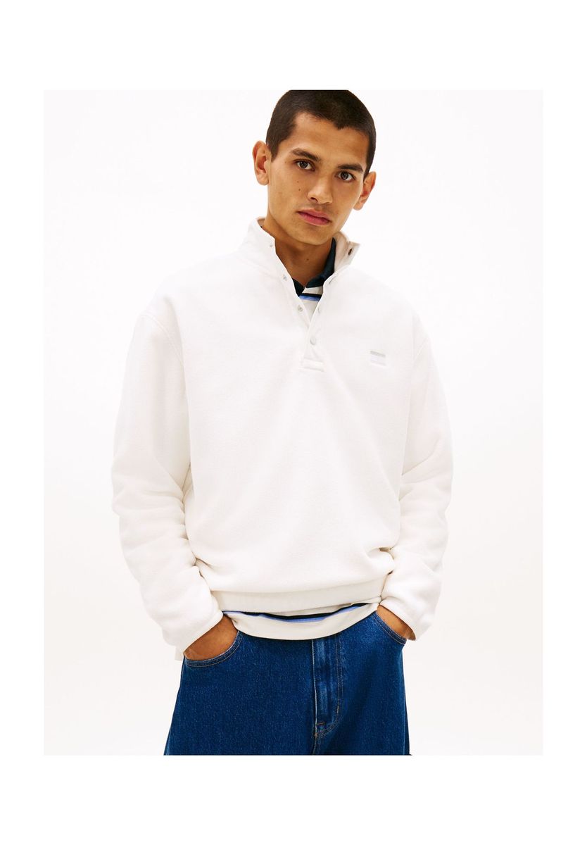 TOMMY Jeans Sweatshirt, Polokragen, für Herren, weiß, L