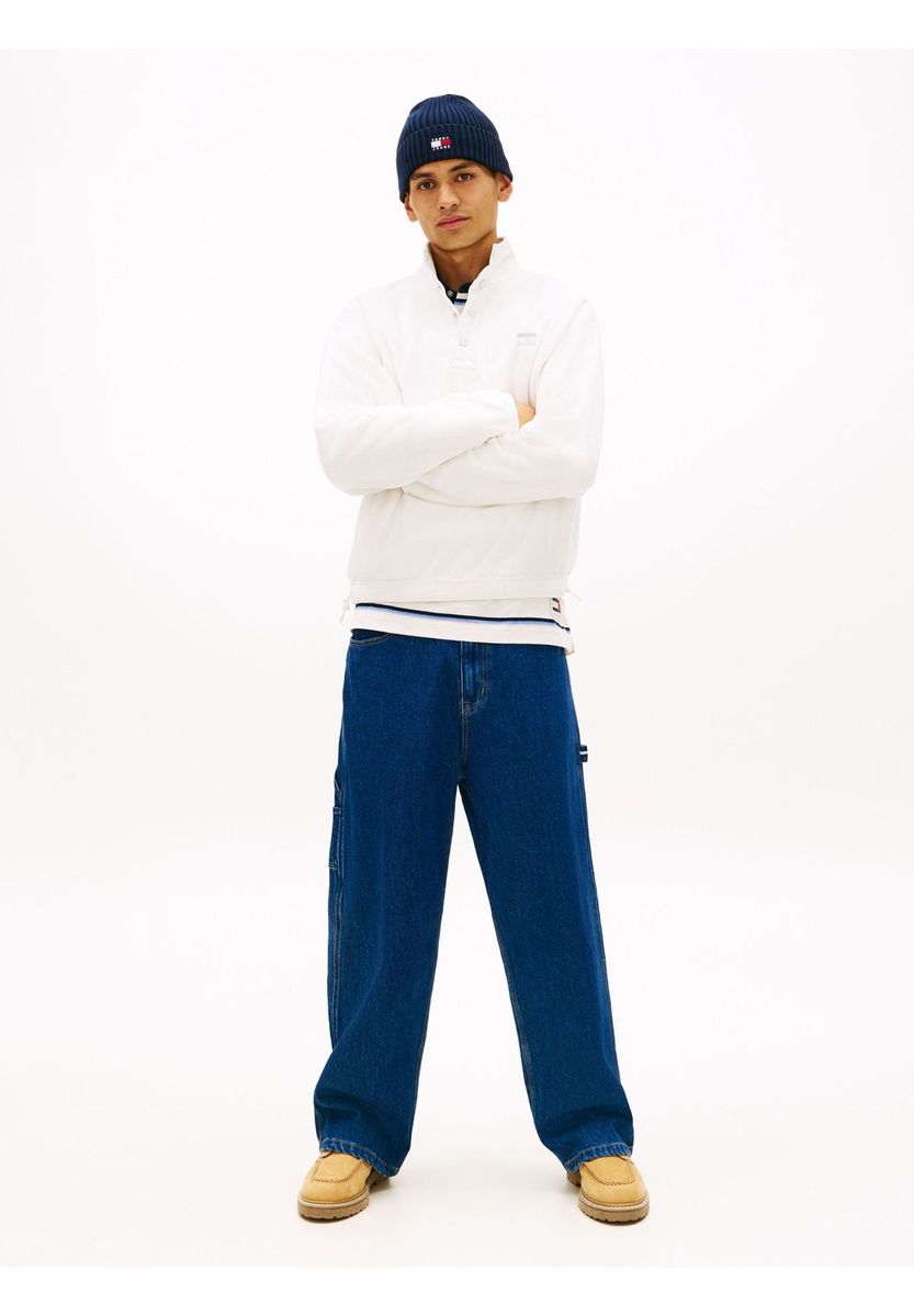 TOMMY Jeans Sweatshirt, Polokragen, für Herren, weiß, L