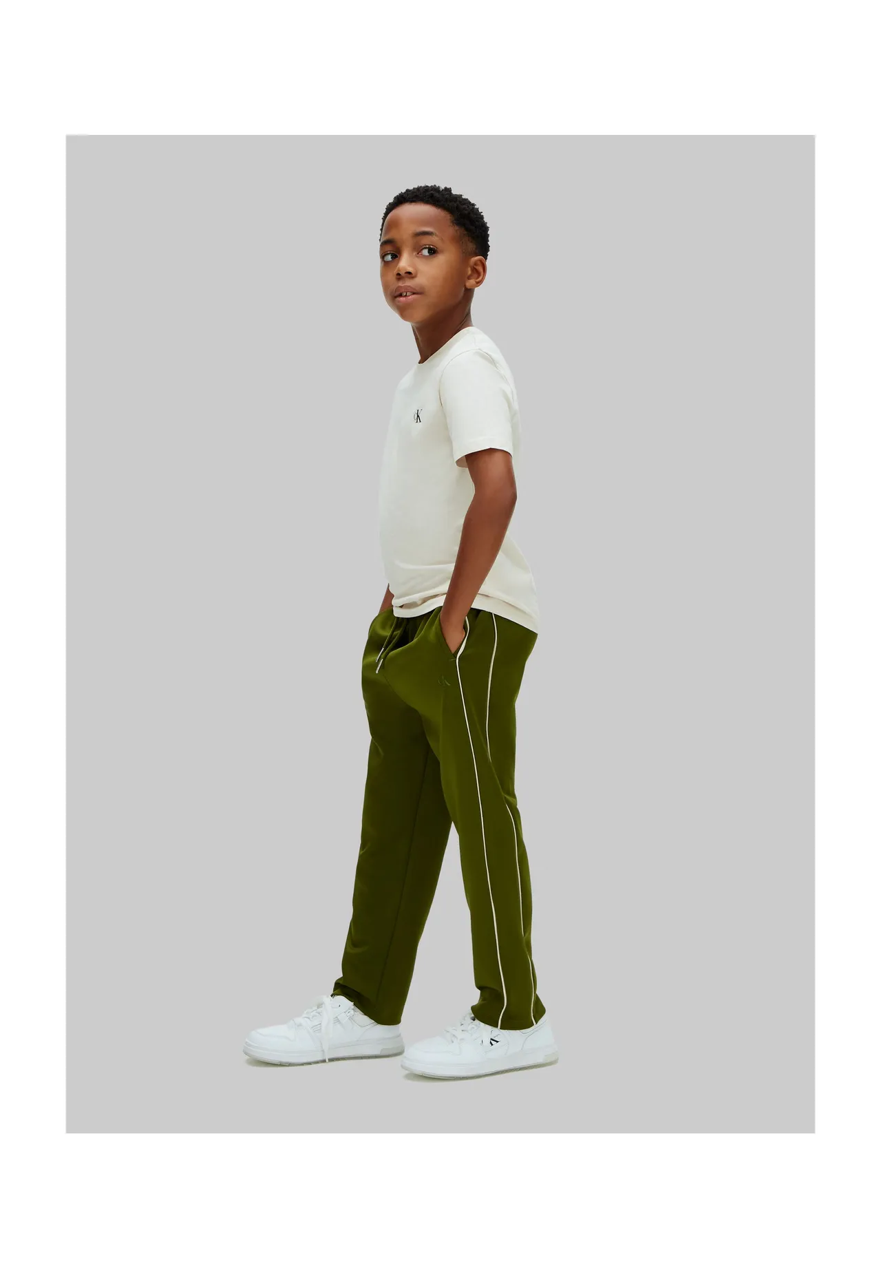 Calvin Klein Jogginghose, Eingrifftaschen, für Kinder, grün, 176