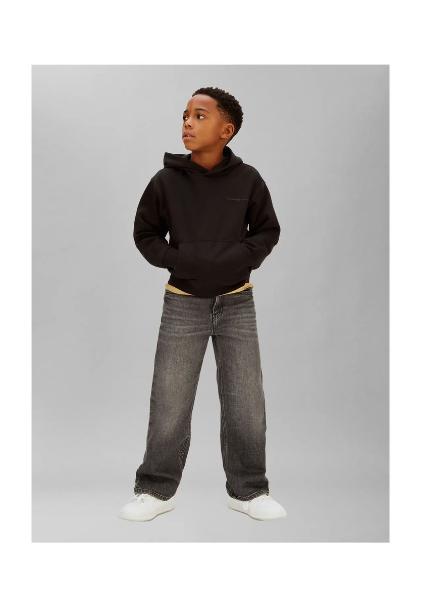 Calvin Klein Hoodie, Baumwolle, für Kinder, schwarz, 176
