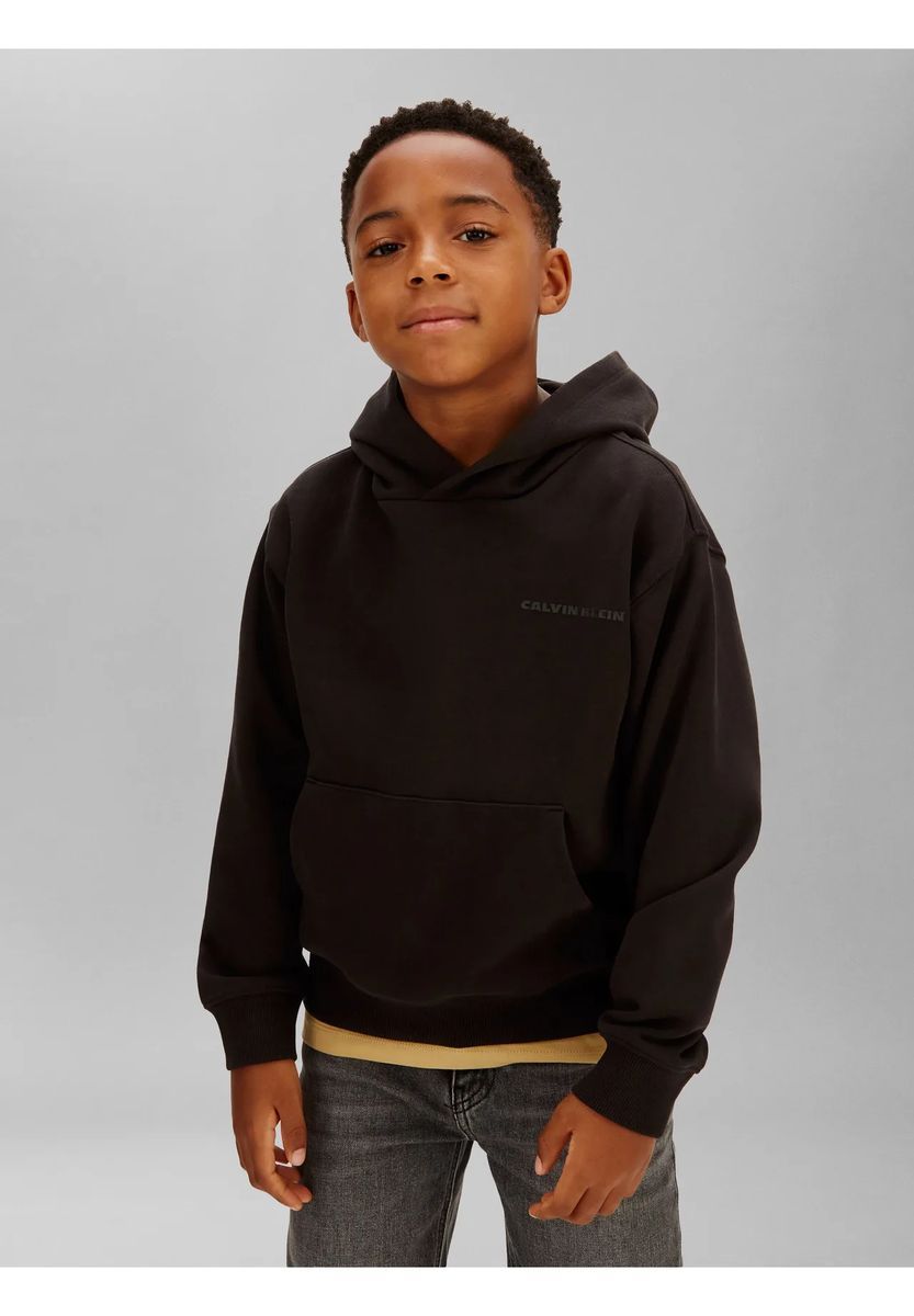 Calvin Klein Hoodie, Baumwolle, für Kinder, schwarz, 176