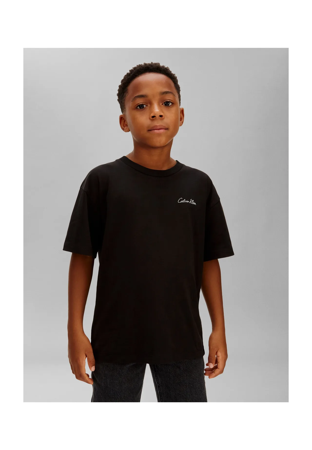 Calvin Klein T-Shirt, Rundhals, für Kinder, schwarz, 176