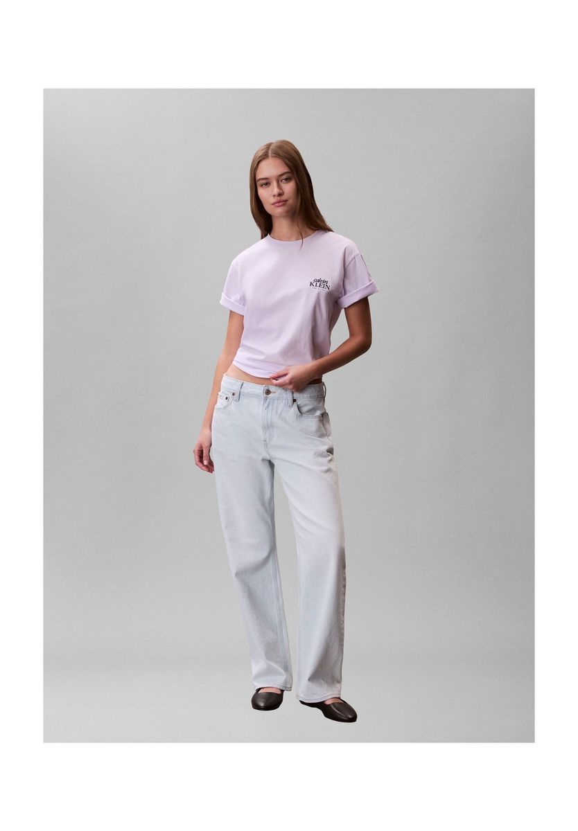 Boxy Baumwoll T-Shirt mit Grafik