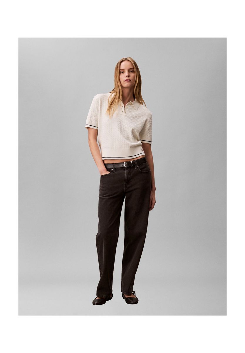 Kurzärmliges Poloshirt aus strukturiertem Strick