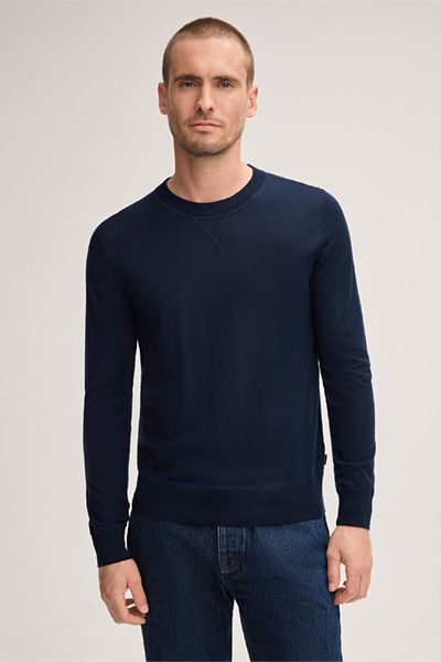 Marc O'Polo Nando Marineblauer Rundhals Kaschmir-Mischpullover