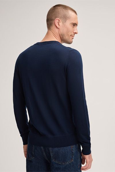 Marc O'Polo Nando Marineblauer Rundhals Kaschmir-Mischpullover