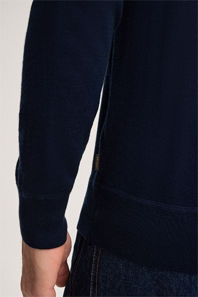 Marc O'Polo Nando Marineblauer Rundhals Kaschmir-Mischpullover