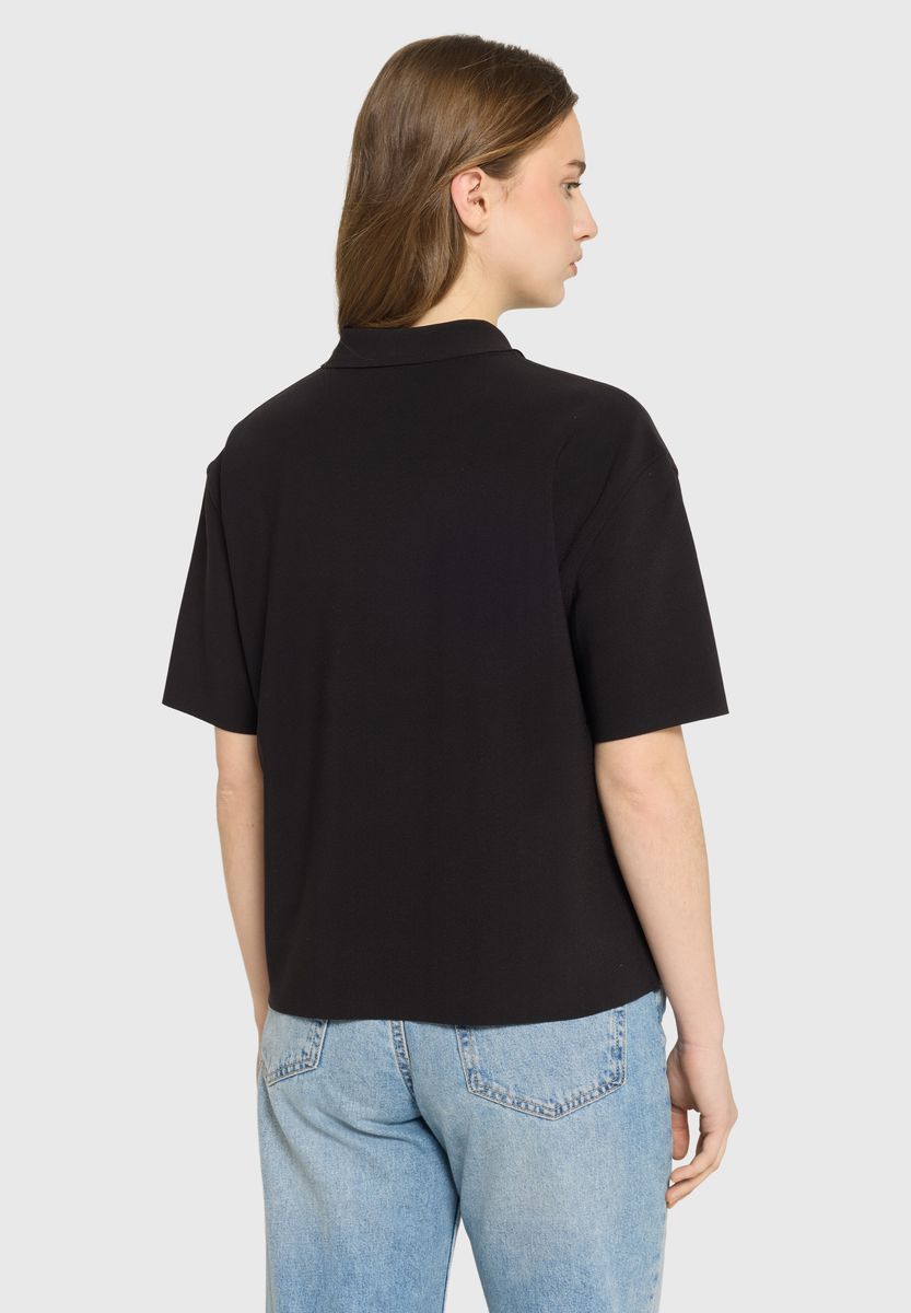 Calvin Klein T-Shirt, Reißverschluss, für Damen, schwarz, S