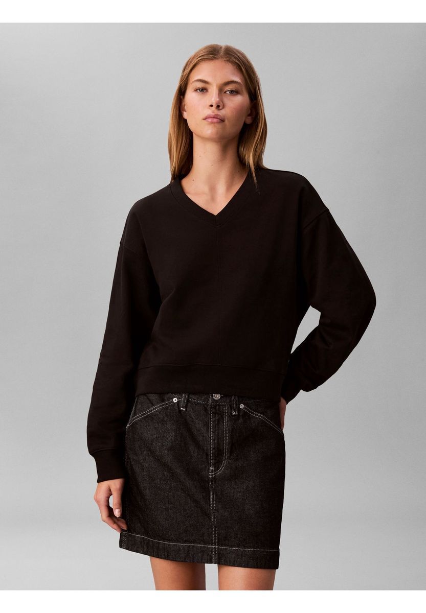 Lässiger Pullover mit V-Ausschnitt