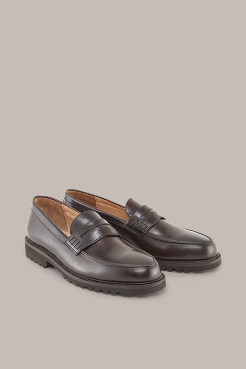 Windsor by Ludwig Reiter Braune Leder Penny Loafers mit Profilsohle