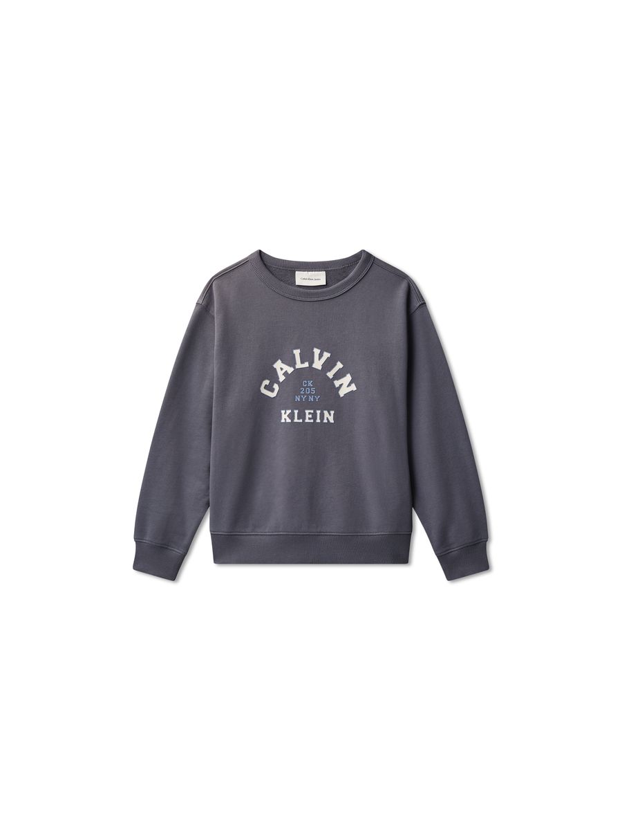 Calvin Klein Sweatshirt, Baumwolle, für Kinder, grau, 152