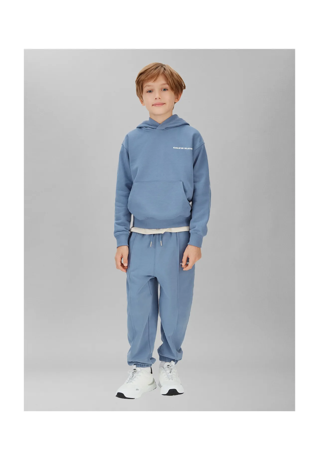 Calvin Klein Hoodie, Kängurutasche, für Kinder, blau, 176