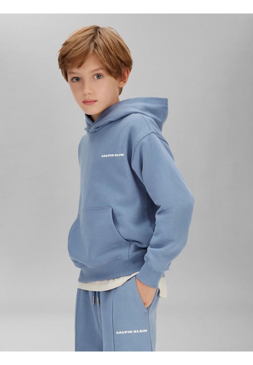 Calvin Klein Hoodie, Kängurutasche, für Kinder, blau, 176