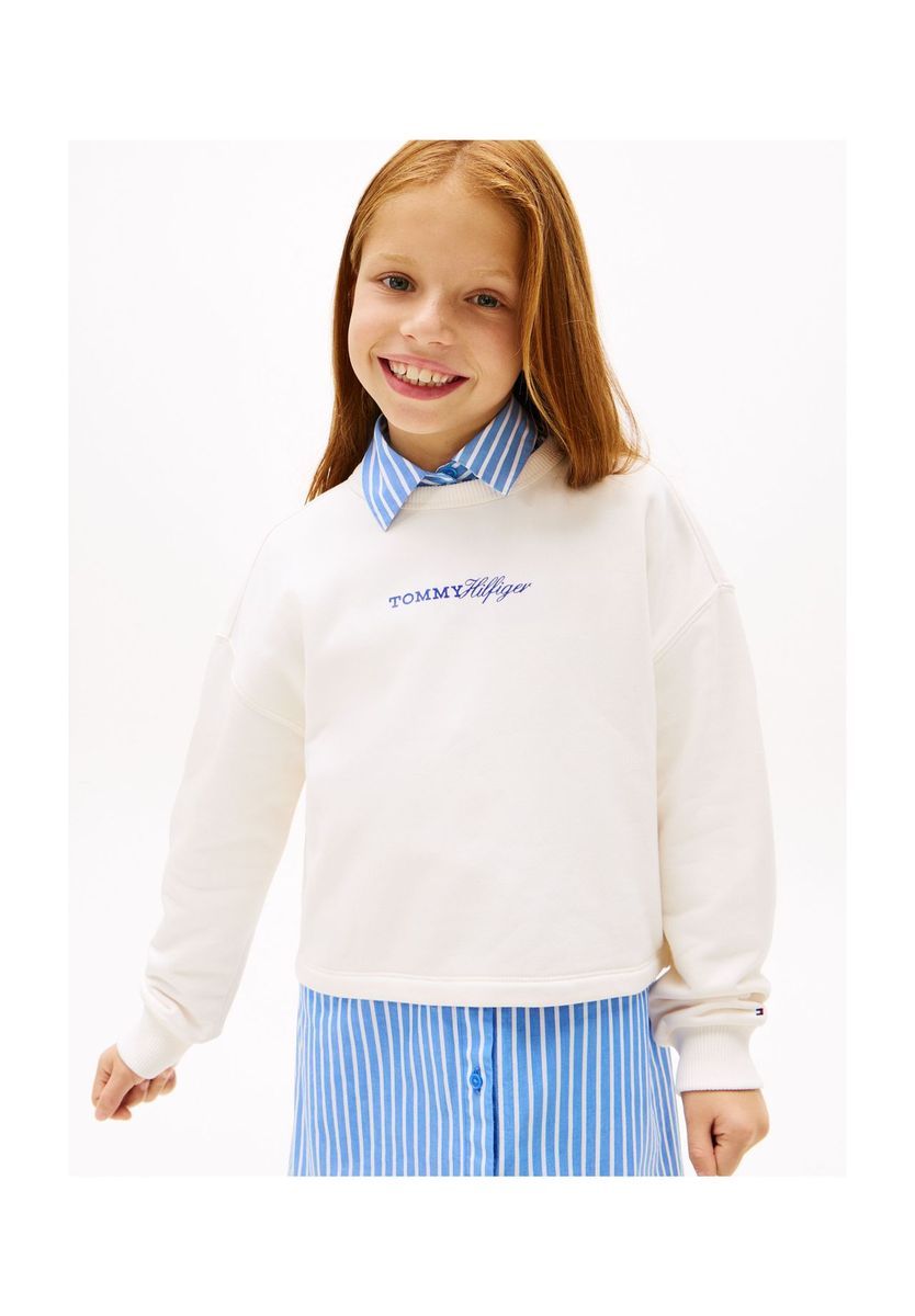 Klassisches Baumwoll-Sweatshirt mit Rundhalsausschnitt