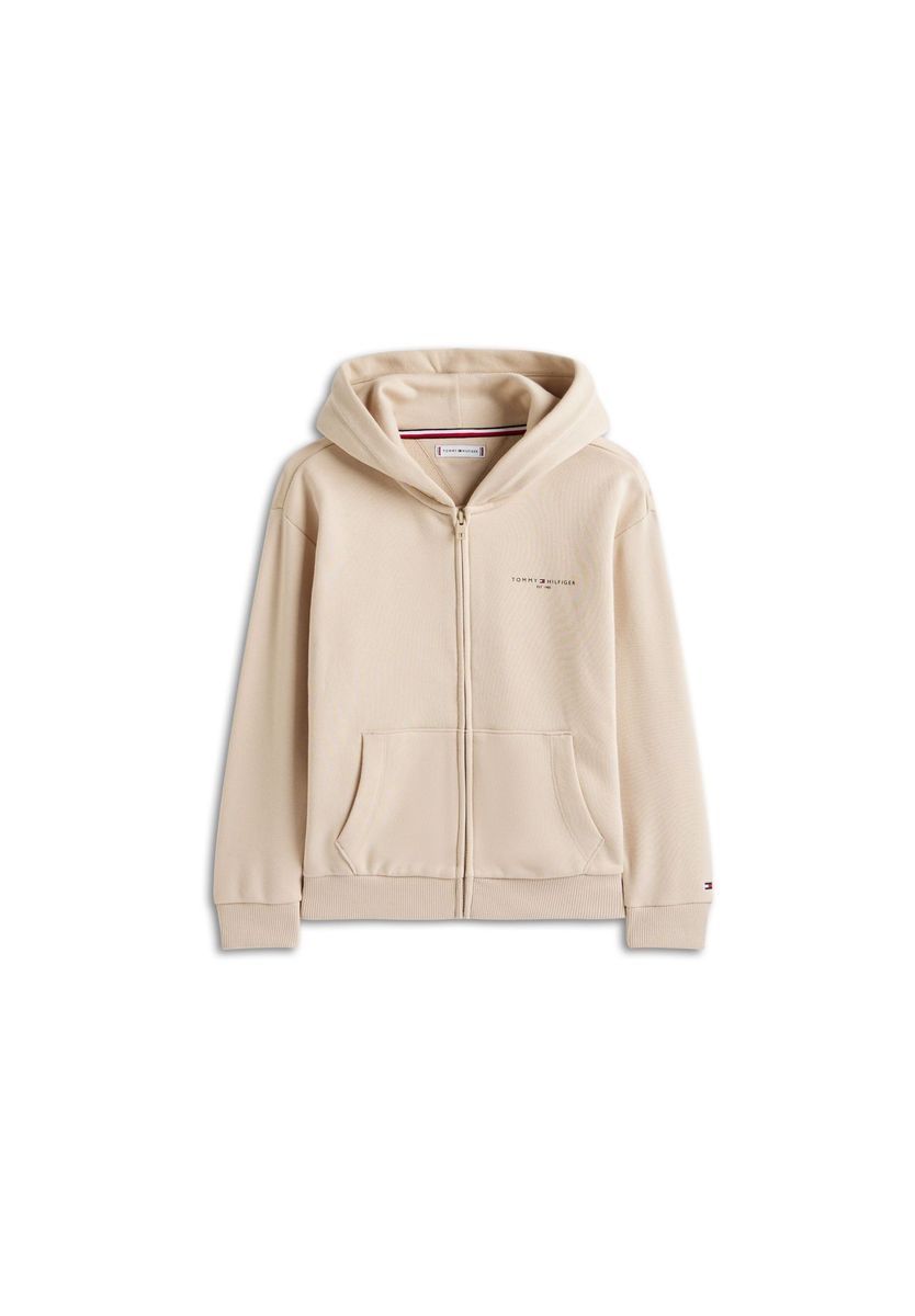 Klassischer beige Zip-Up Hoodie