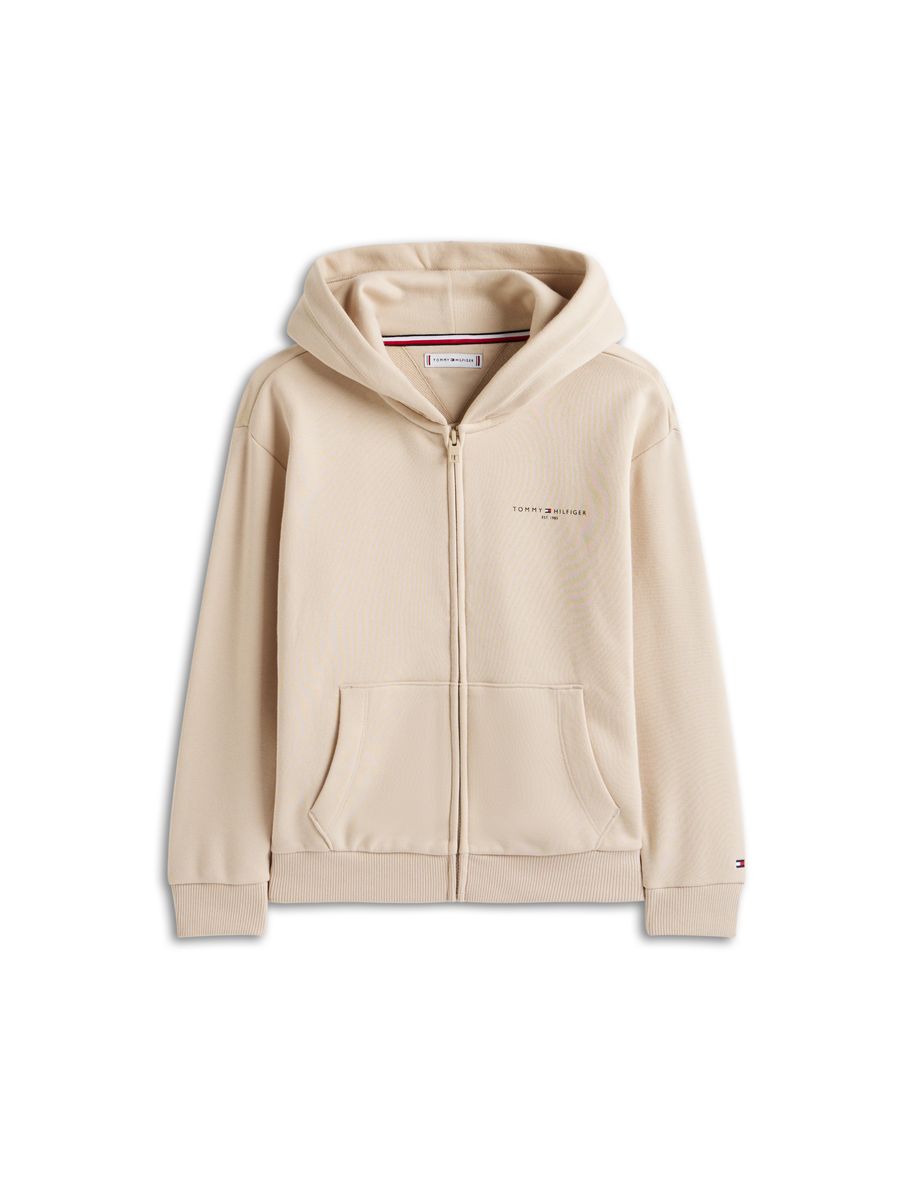 Klassischer beige Zip-Up Hoodie