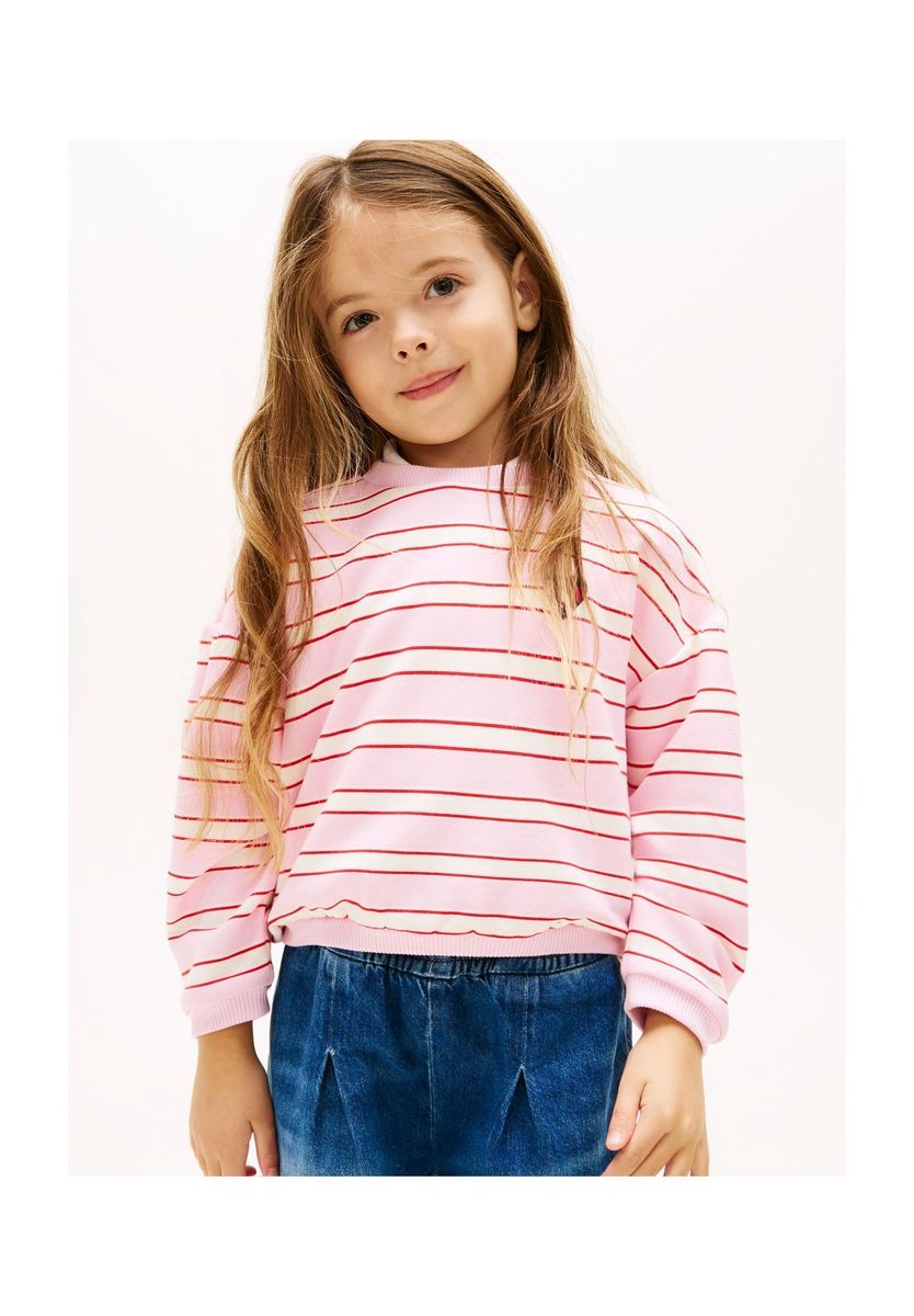 Gestreifter Baumwollmischpullover