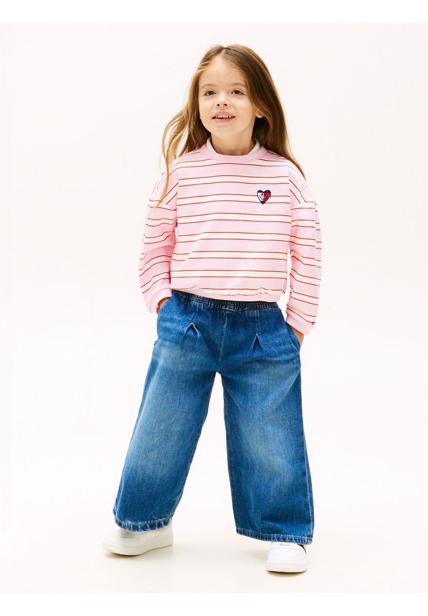 Gestreifter Baumwollmischpullover