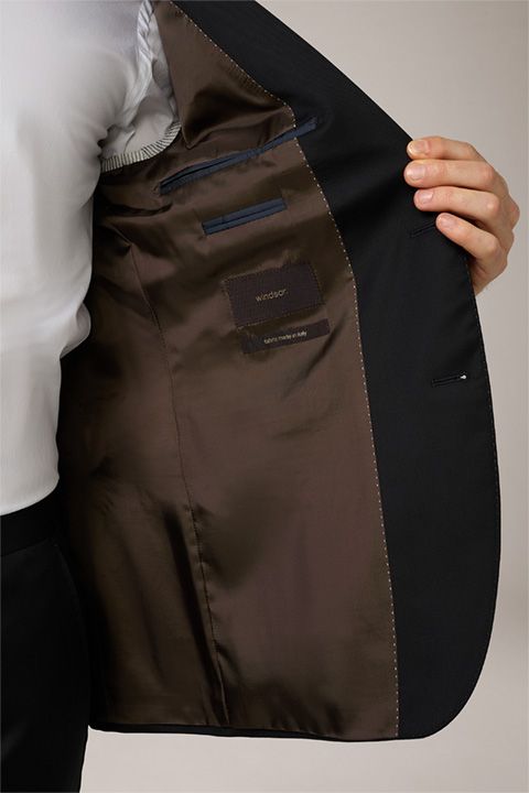 Windsor Sera Schwarzes Uni Wollsakko Slim Fit
