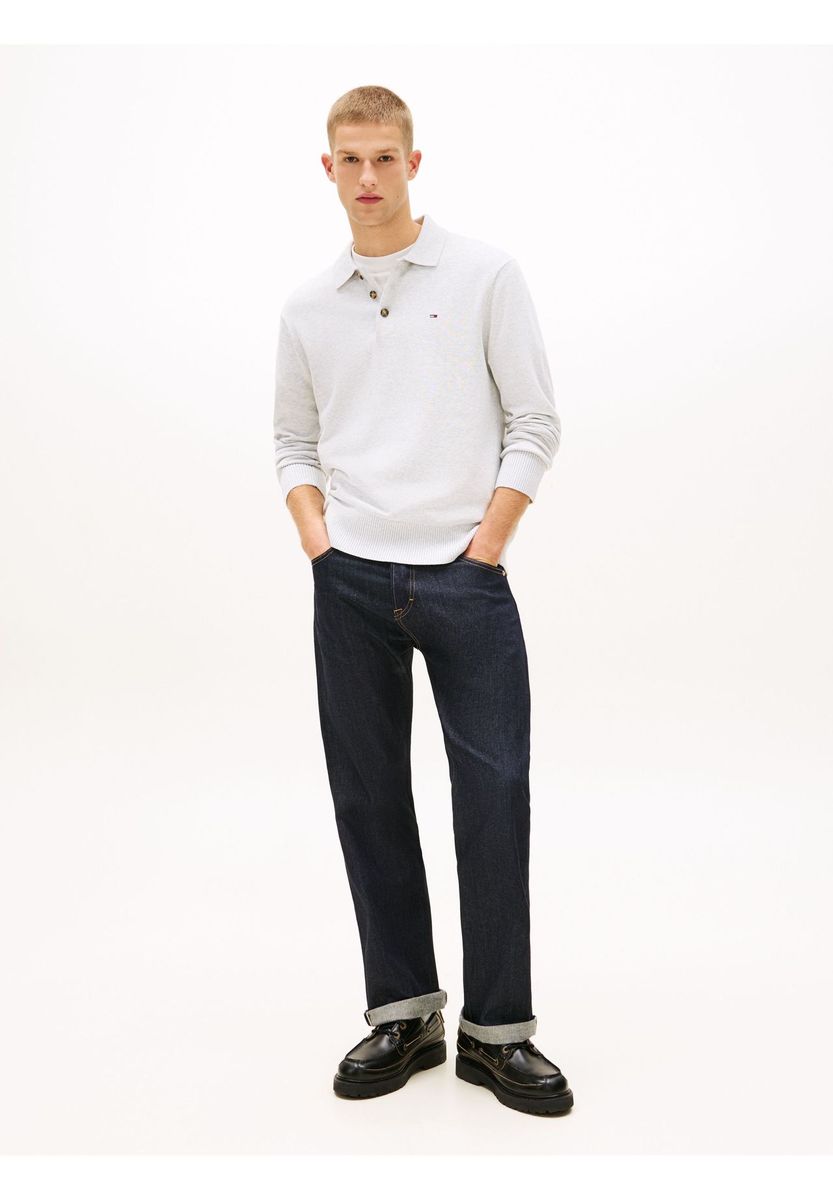 Herren Langarm Polo Strickpullover