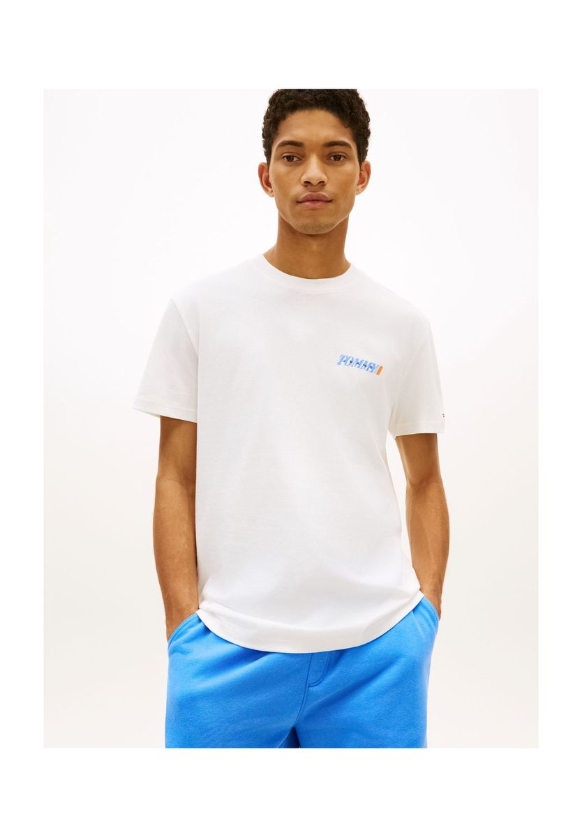 Klassisches Baumwoll-T-Shirt mit Rundhalsausschnitt und Grafik