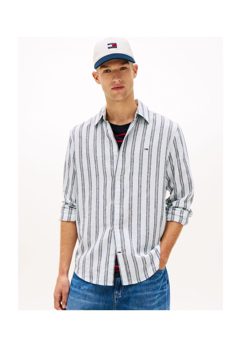 Gestreiftes Langarm-Freizeithemd