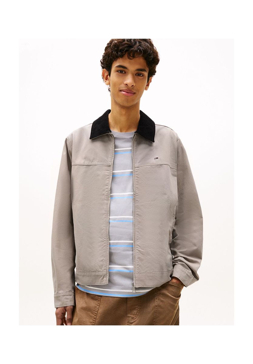 Klassische Baumwollmischjacke mit Kragen