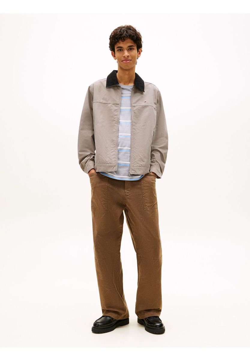 Klassische Baumwollmischjacke mit Kragen