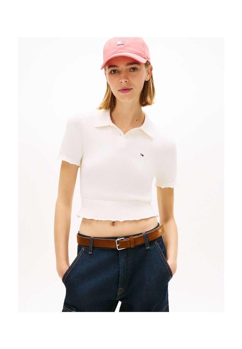 Kurzes Strickpolo-Top