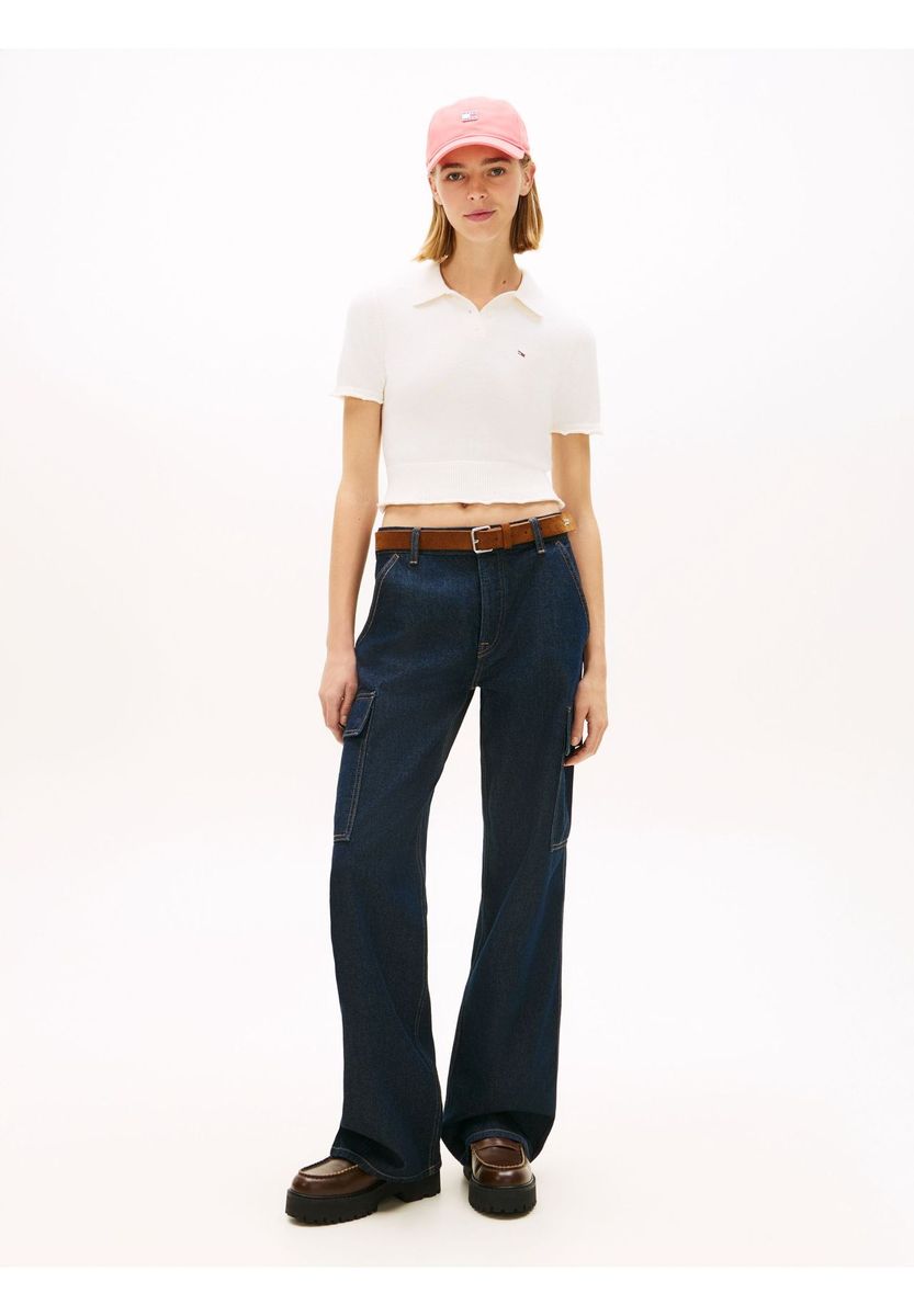 Kurzes Strickpolo-Top