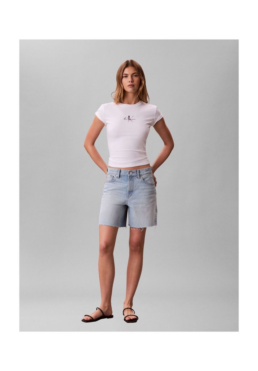 Kurzes, figurbetontes Logo-T-Shirt