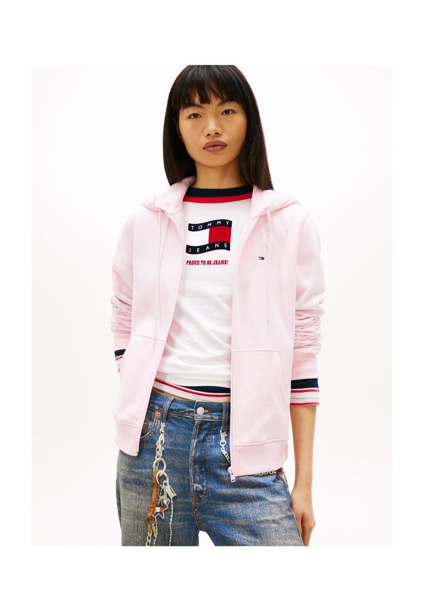 Lässige Kapuzenjacke mit Reißverschluss und Taschen