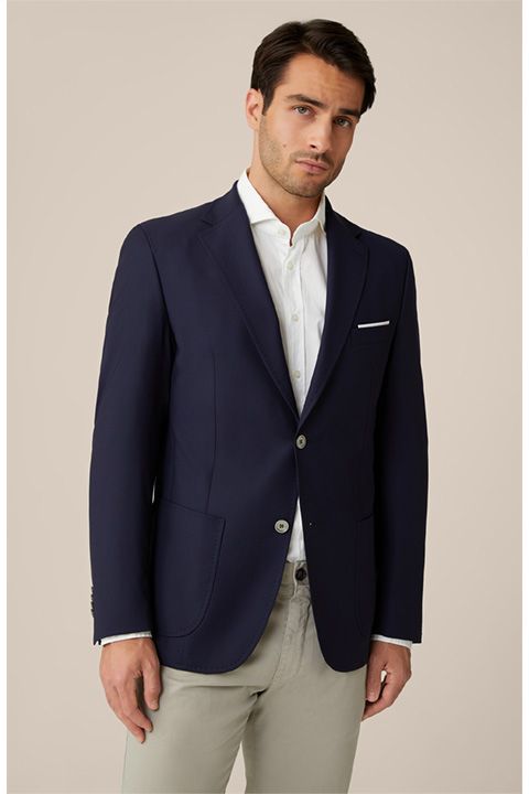 windsor. Giron Marineblaues Wollsakko Reverskragen Zwei-Knopf-Verschluss