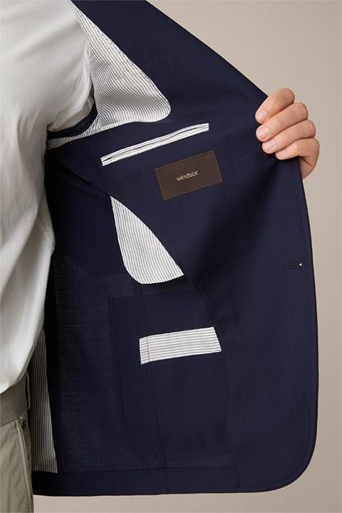 windsor. Giron Marineblaues Wollsakko Reverskragen Zwei-Knopf-Verschluss