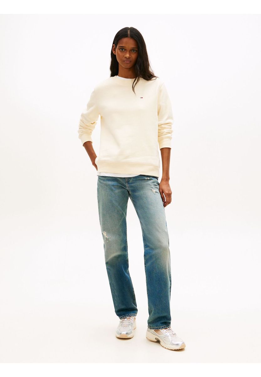 Klassisches Baumwoll-Sweatshirt mit Rundhalsausschnitt