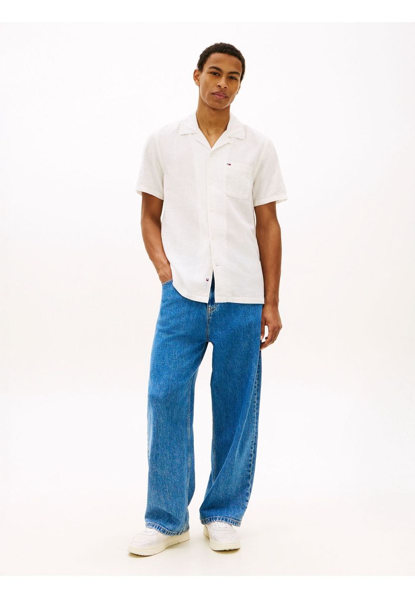 Locker geschnittenes Camp-Shirt aus Leinenmischung
