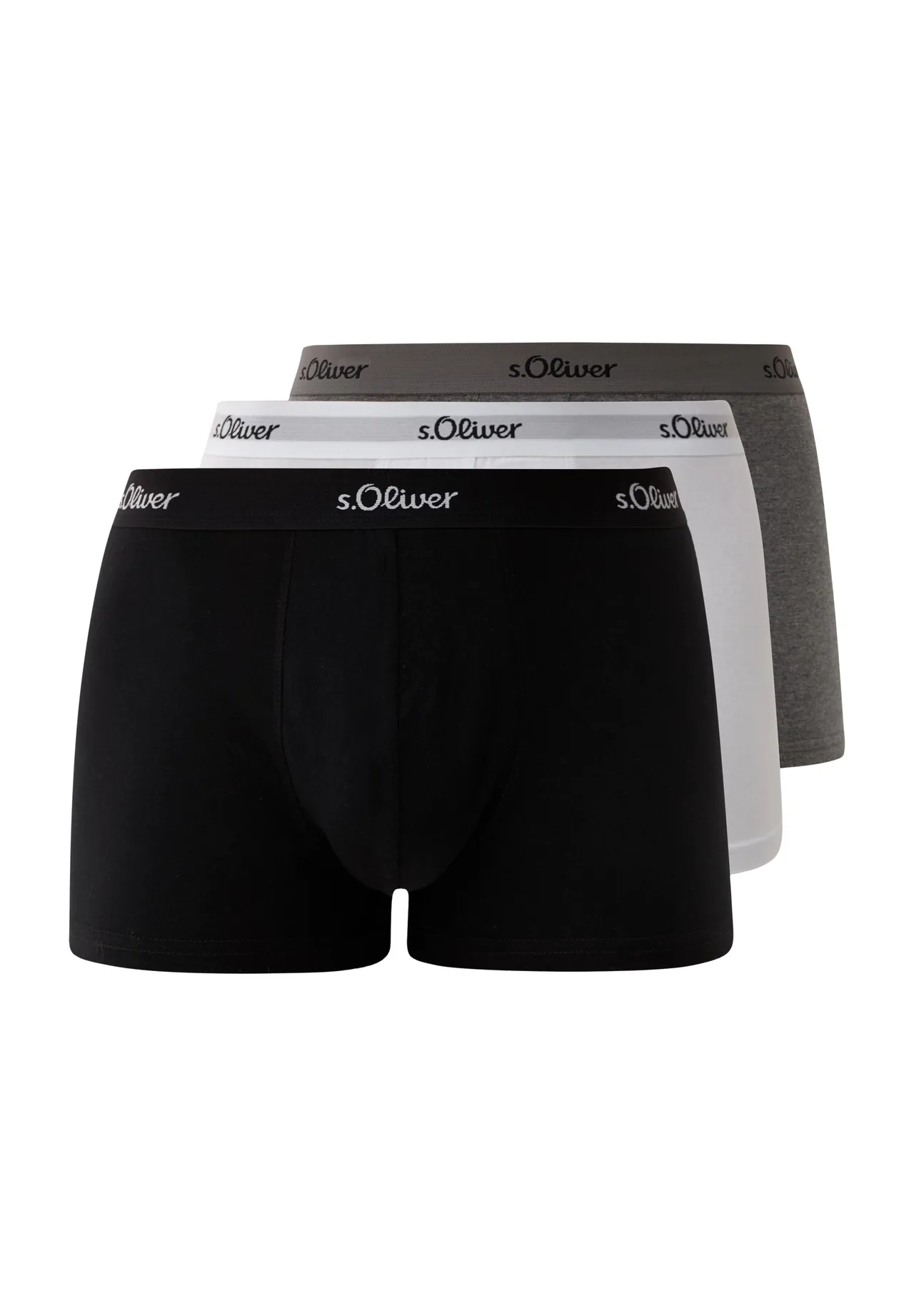 s.Oliver Hipster Basic Boxershorts, 3er-Pack, Logo-Bund, für Herren, mehrfarbig, M