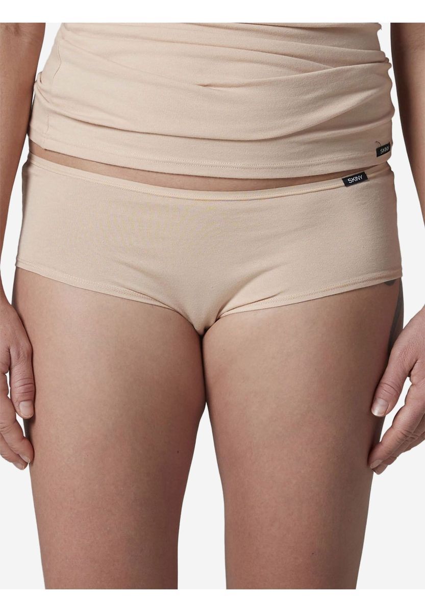 Klassische Beige Baumwoll-Pantys im Doppelpack