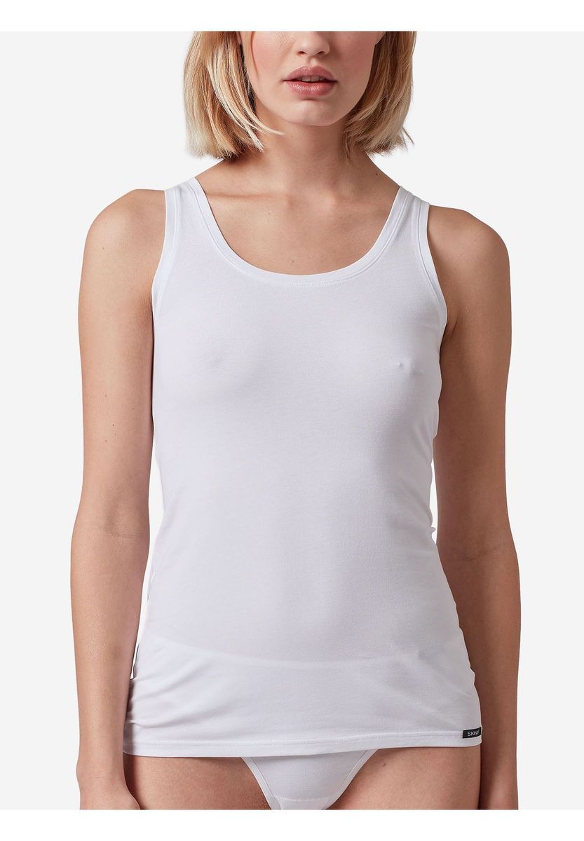 Klassisches weißes Baumwoll-Tanktop