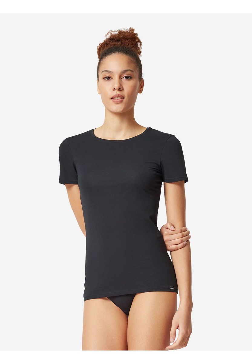 Klassisches, figurbetontes Kurzarm-T-Shirt