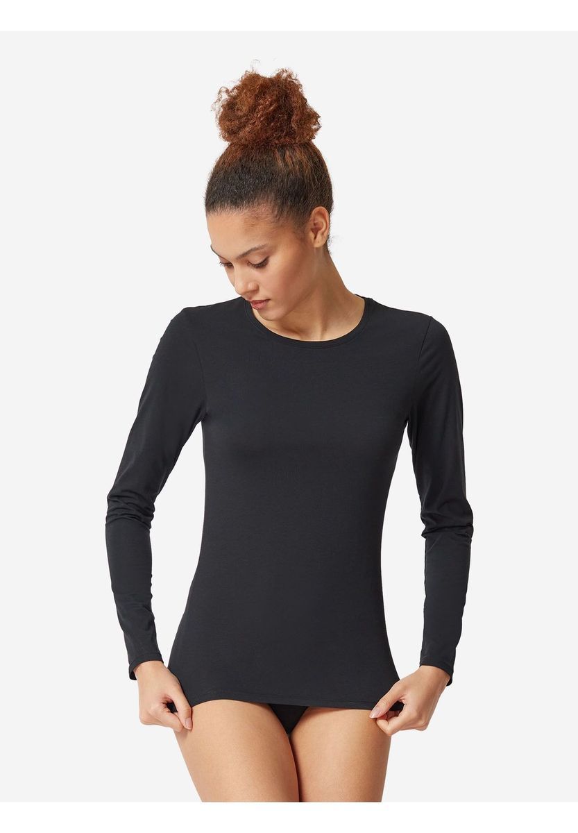 Essentielles Langarmshirt mit Rundhalsausschnitt