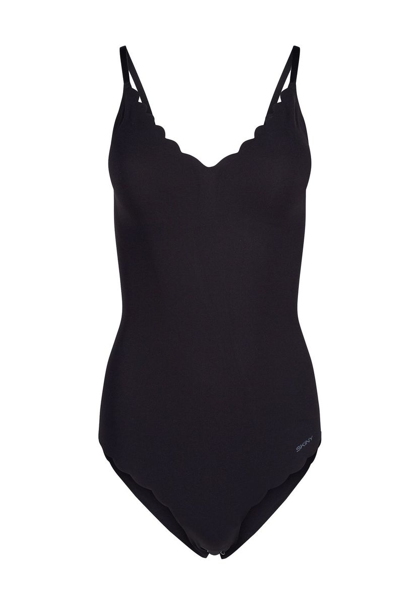 Klassischer einteiliger Badeanzug mit Muschelkante