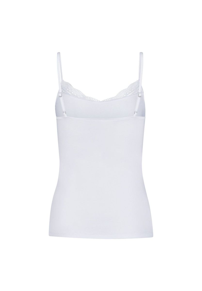 Cami-Top aus Baumwollmischung mit Spitzenbesatz